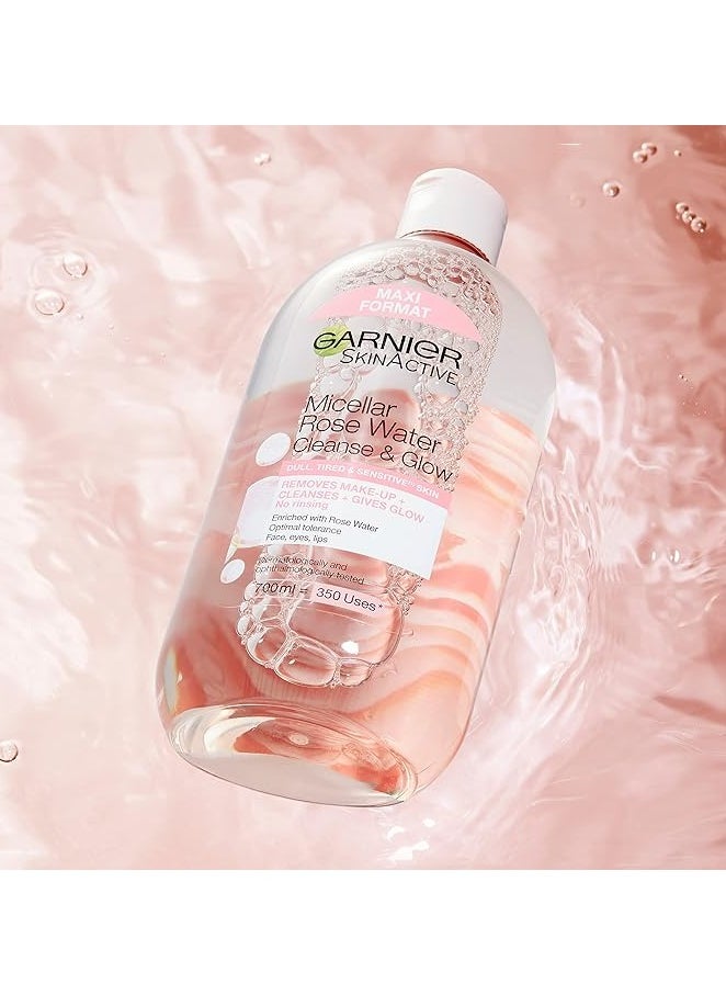 Garnier - Micellar Rose Water Face Cleanser & Glow Make-up Remover - 700ml - Image 1