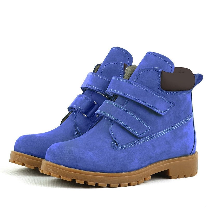 Rakerplus Raker Plus Nison children's genuine leather shoes, dark blue, with Velcro strap - Image 5