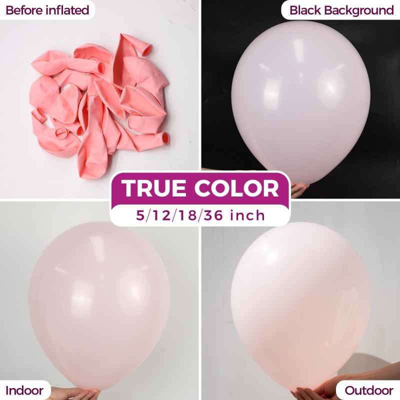 Bezente Pastel Pink Latex Party Balloons - 150 Pack 5 inch Round Helium Light Pink Small Bridal Pink Balloons for Gender Reveal Bridal Shower Birthday Wedding Anniversary Party Decoration - Image 2