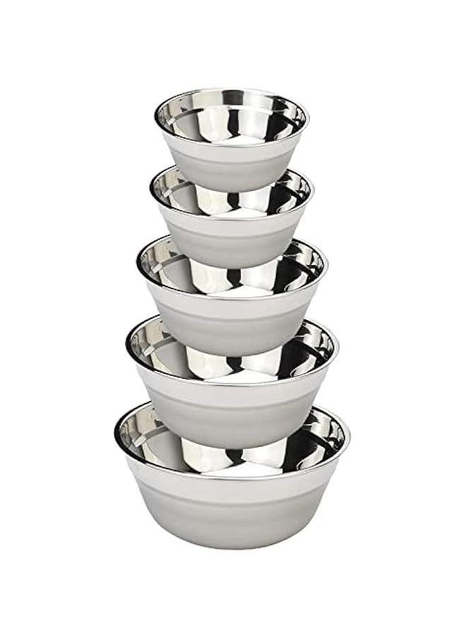 5 Set of Stainless Steel Mixing Bowls  Versatile Salad Bowl Set with EasyGrip and Stability Design Ideal for Cooking Baking and Prepping Easy to Clean and Maintain - pzsku/ZDABA0AE3249E4637C389Z/45/_/1730858519/d18cc255-12af-4fae-b4b3-28aafb4d3c75