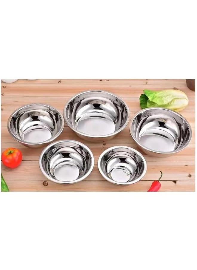 5 Set of Stainless Steel Mixing Bowls  Versatile Salad Bowl Set with EasyGrip and Stability Design Ideal for Cooking Baking and Prepping Easy to Clean and Maintain - pzsku/ZDABA0AE3249E4637C389Z/45/_/1730858590/ae51f3bb-91d0-462b-bc8f-5384910194e2