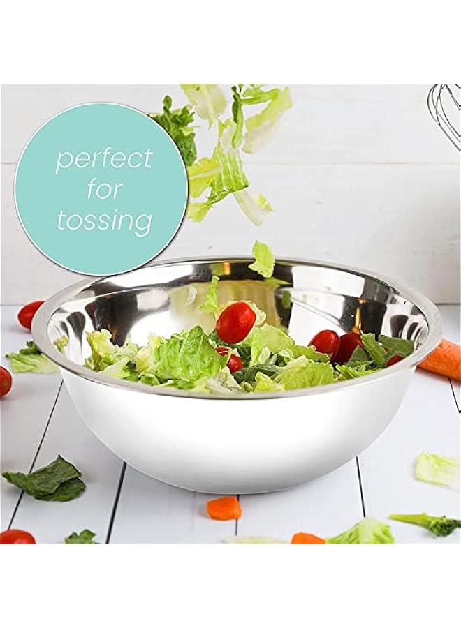 FYLX 5 Set of Stainless Steel Mixing Bowls  Versatile Salad Bowl Set with EasyGrip and Stability Design Ideal for Cooking Baking and Prepping Easy to Clean and Maintain - Image 5