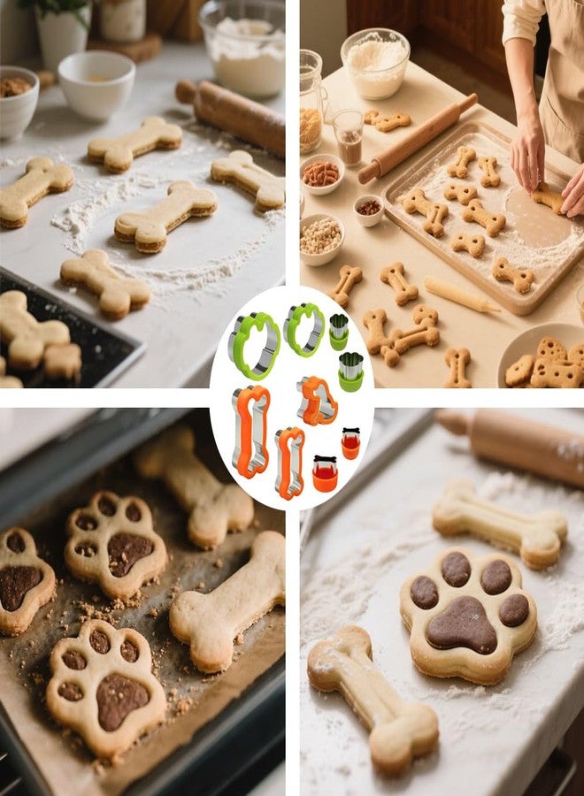 VTUGP Dog Cookie Cutter Set, 9 Pieces - Bone, Paw Print, Puppy Shape Cookie Mold, Stainless Steel Dog Treats Biscuit Cutters with Plastic Cover, Assorted Sizes - Image 3
