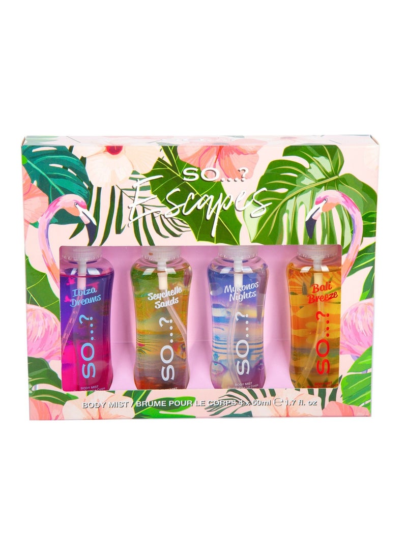 سو إسكيبس مجموعة متنوعة من معطرات الجسم 4 × 50 مل