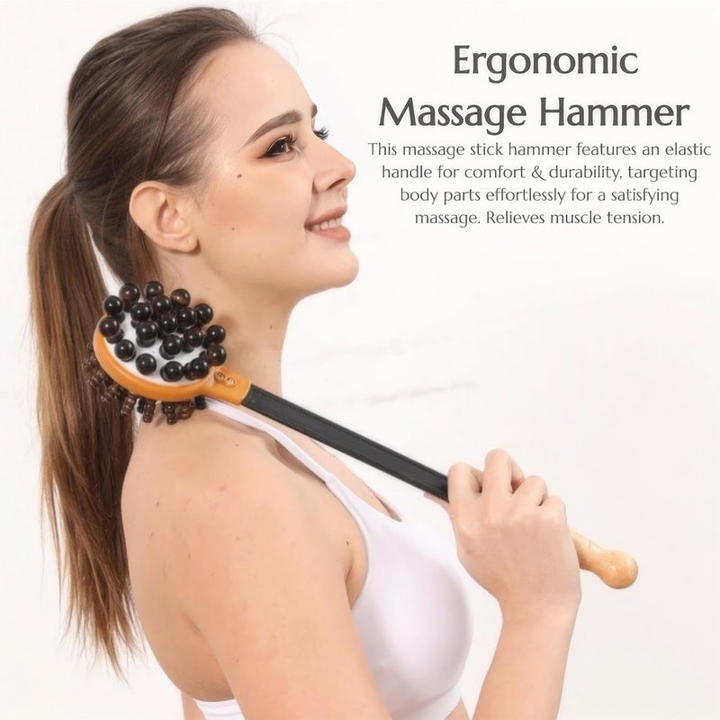 KINTEGOOD Massage Hammer Meridians Back Knock Massager Double Head Back Scratcher Percussion Massager Manual Massage Hammer for Neck Leg Waist - Image 2