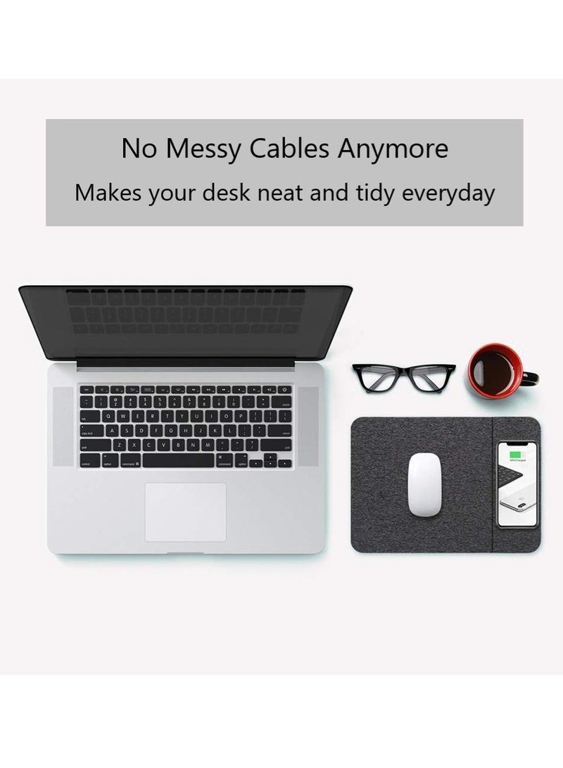 Excefore Fast Wireless Charging Mouse Pad 15W Qi Certified Fabric Case Friendly Large Wireless Charger Gaming Mouse Mat for iPhone 14/13/12 Pro/Xs/X/8/11 Samsung S10 Note 10 Gogle Pixel 4/3 XL  - Image 3