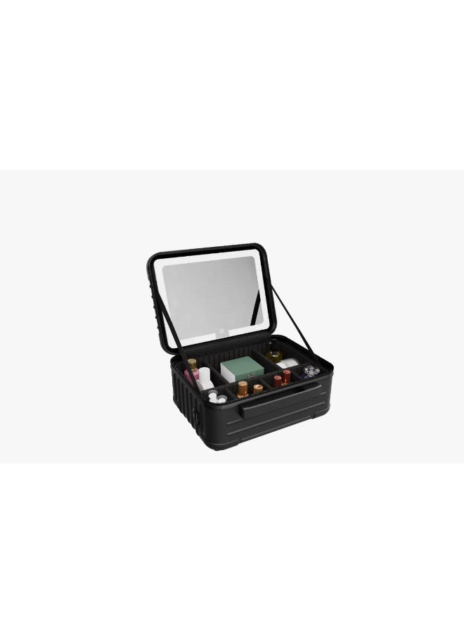 Porodo Lifestyle Travel Makeup Bag with Detachable LED Mirror, Adjustable Brightness & USB-C - Image 2