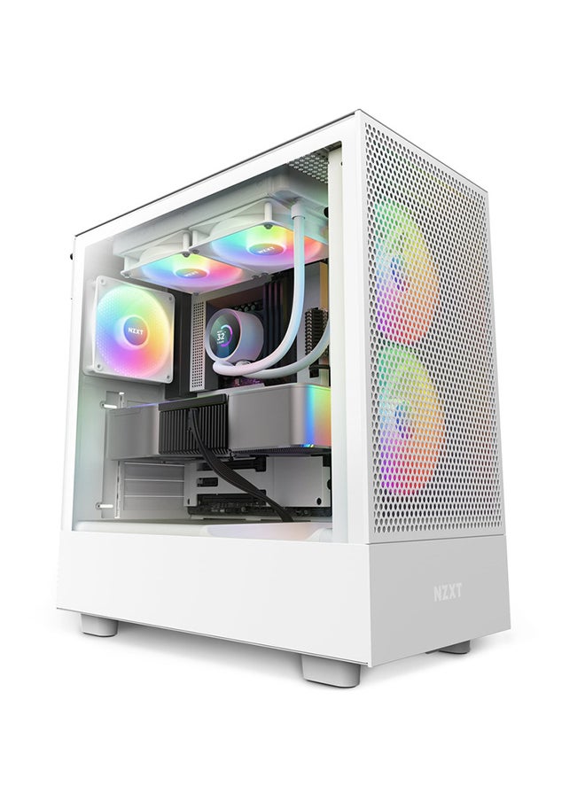 NZXT - Kraken 240 RGB 240mm AIO Liquid CPU Cooler, 1.54" LCD 262K TFT Color Display, 2x 120mm F120 RGB Core Fans, Up to 1800 rpm Fan Speed, 78.86 CFM Airflow, White | RL-KR240-W1 - Image 1