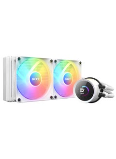 Kraken 240 RGB 240mm AIO Liquid CPU Cooler, 1.54" LCD 262K TFT Color Display, 2x 120mm F120 RGB Core Fans, Up to 1800 rpm Fan Speed, 78.86 CFM Airflow, White | RL-KR240-W1
