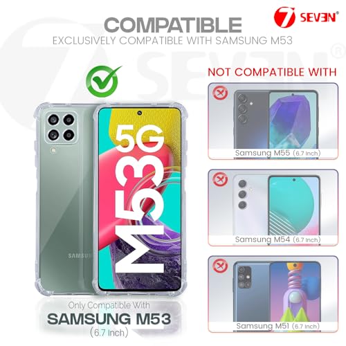 7-Seven 7SEVEN® Back Cover for Samsung Galaxy M53 5G Transparent Mobile Back Case Shock Proof Design Camera Edges Protection Crystal Clear Phone Case Silicon Soft TPU and Flexible Bumper Phone Cover - Image 2