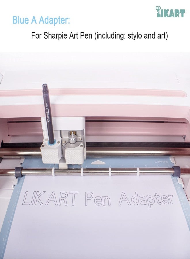 LIKART مجموعة محولات أقلام لأجهزة Cricut Maker 4/3/Maker/Explore 3/Air 2/Air، عبوة من 6 قطع، متوافقة مع أقلام التحديد الدائمة من Sharpie/أقلام التحديد الدائمة من Sharpie/أقلام التحديد ذات الرأس اللبادي من Sharpie، أقلام تحديد ذات رأس لبادي رفيع (0.4 مم) - Image 3