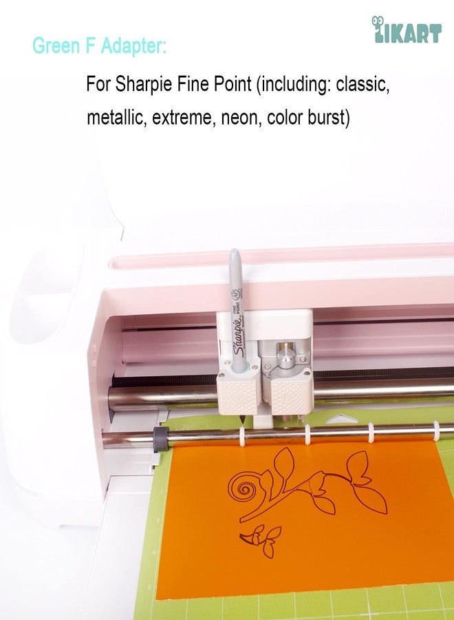 LIKART مجموعة محولات أقلام لأجهزة Cricut Maker 4/3/Maker/Explore 3/Air 2/Air، عبوة من 6 قطع، متوافقة مع أقلام التحديد الدائمة من Sharpie/أقلام التحديد الدائمة من Sharpie/أقلام التحديد ذات الرأس اللبادي من Sharpie، أقلام تحديد ذات رأس لبادي رفيع (0.4 مم) - Image 4