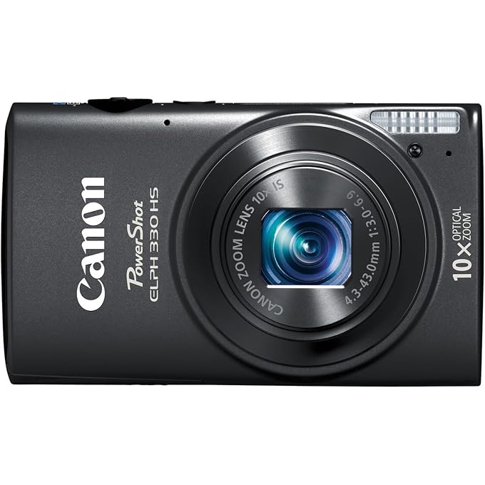 كانون كاميرا PowerShot ELPH 330 الرقمية بدقة 12.1 ميجابكسل مع تقريب بصري مثبت للصورة 10x وشاشة LCD مقاس 3 بوصات (أسود) - Image 1