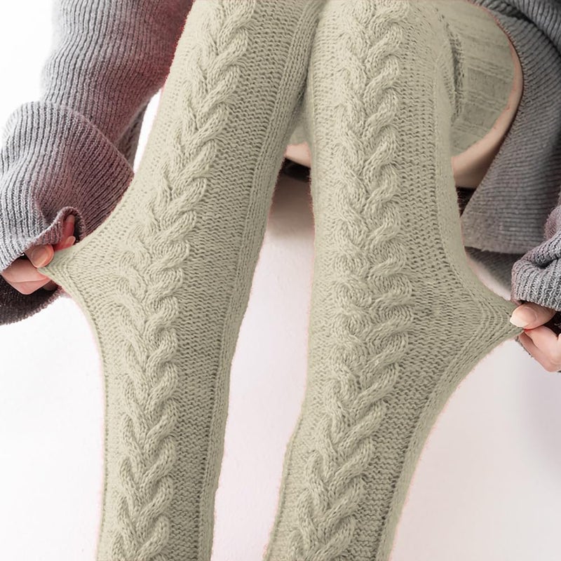 Pcavin Women's Thigh High Socks Over the Knee Cable Knit Boot Socks, Long Warm Fashion Leg Warmers Winter - Image 4