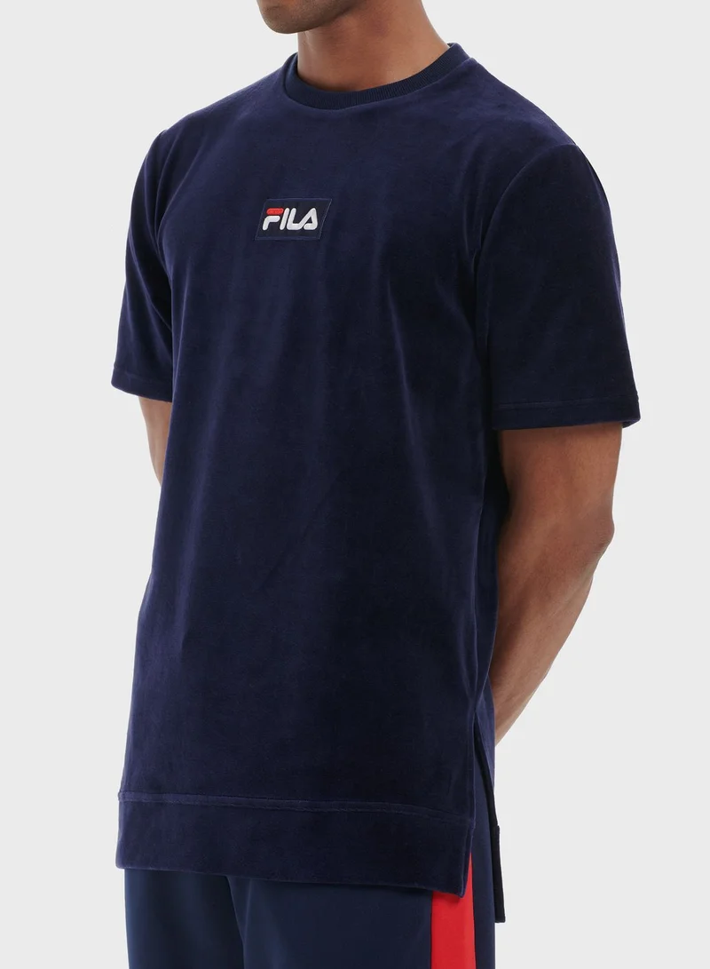 FILA Armstrong Velour Badge T-Shirt
