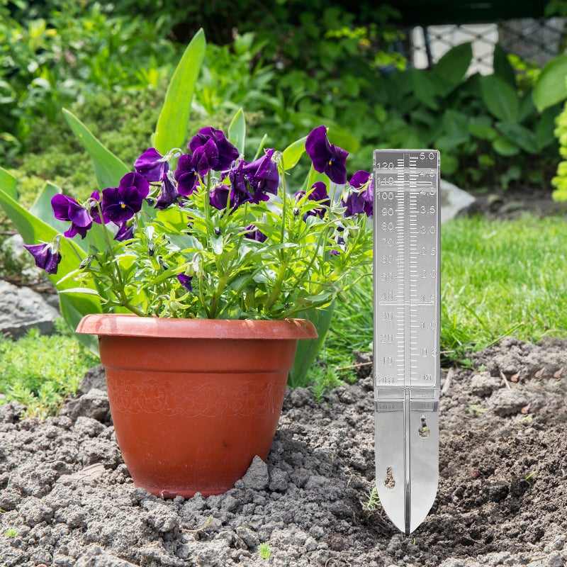 5 Inch Rain Gauge Plastic Clear Rain Water Meter for Lawn Yard Garden Outdoor Home - Image 5