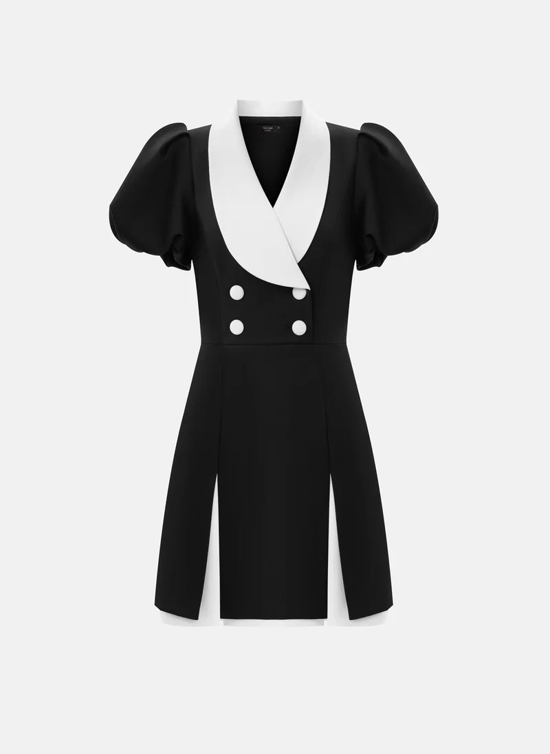 Lichi Vintage-style mini dress with puff sleeves