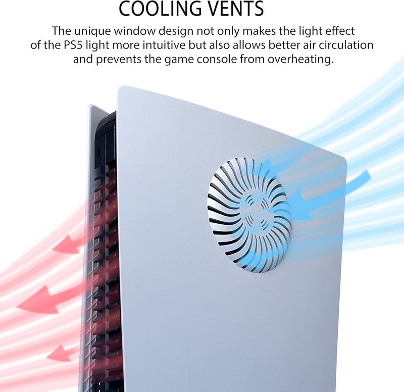 Dobewingdelou PS5 Faceplate with Cooling Vents and Dust Filter for Disc Edition PS5 Face Plate Console Cover Replacement Side Plate Shell Dustproof Accessories ABS Case White - Image 2