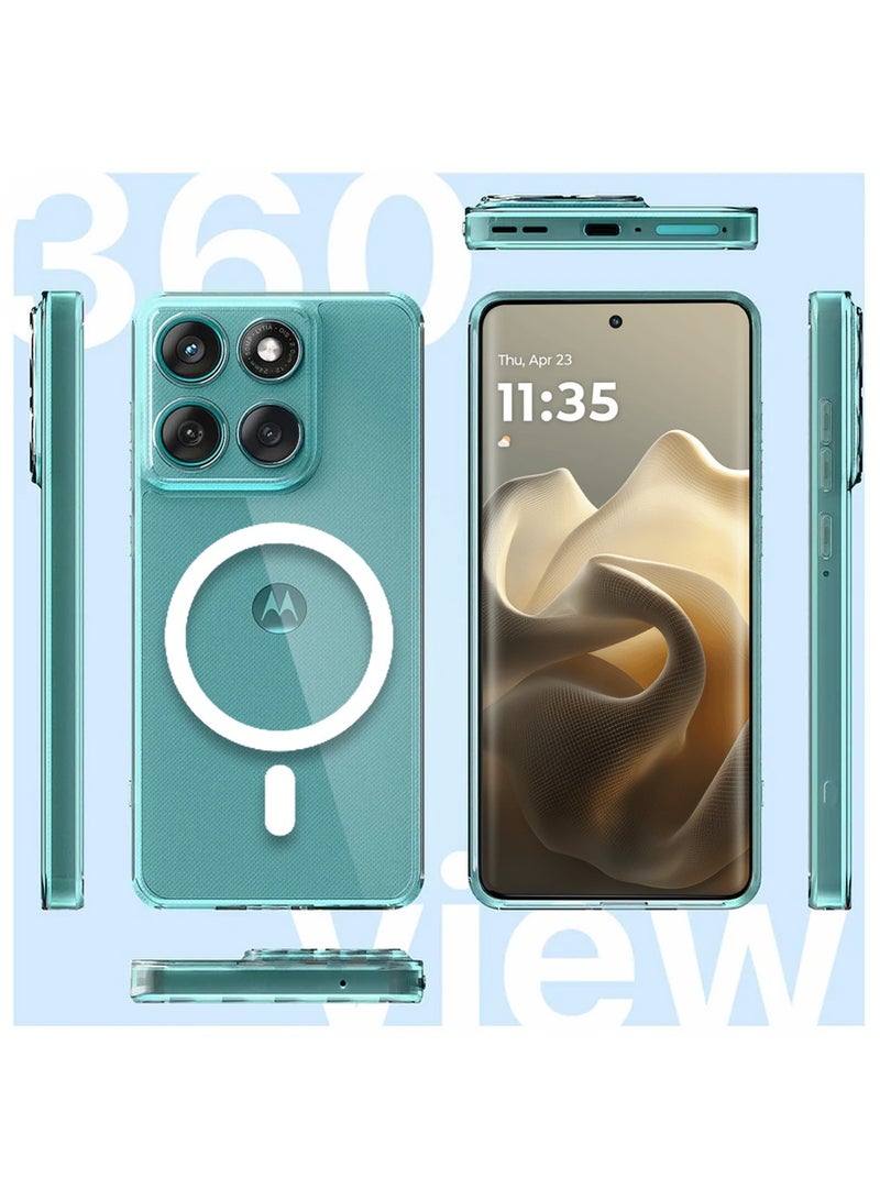 Techie Motorola Edge 60 Pro 5G Case with MagSafe – Slim, Anti-Yellowing Transparent Back Cover with Camera Lens Protection, Magnetic Holder Wireless Charging Compatible - Clear - Image 4