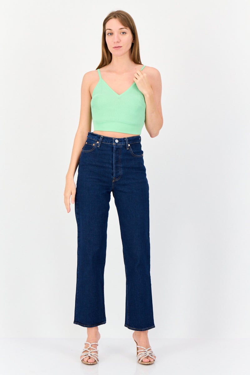 ONLY Women V Neck Sleeveless Textured Tank Top, Mint Green - Image 4
