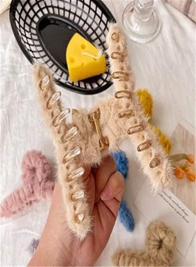 KARDIFF Hair Claw Clips | Hair Clips For Women Hair Accessories | Faux Fur Hair Clips | Multicolor Hair Clutcher (Pack of 6) - Image 3