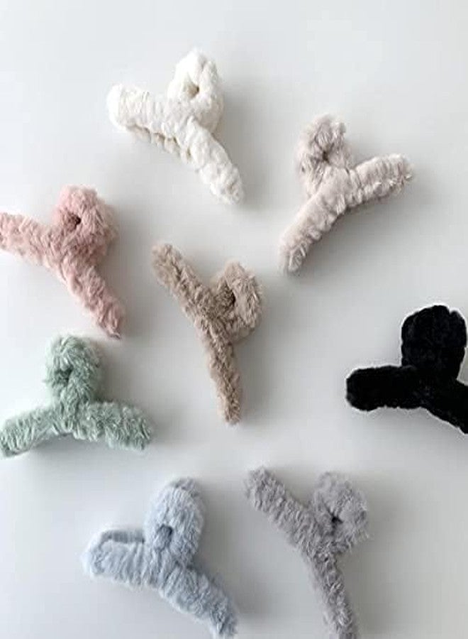 KARDIFF Hair Claw Clips | Hair Clips For Women Hair Accessories | Faux Fur Hair Clips | Multicolor Hair Clutcher (Pack of 6) - Image 1