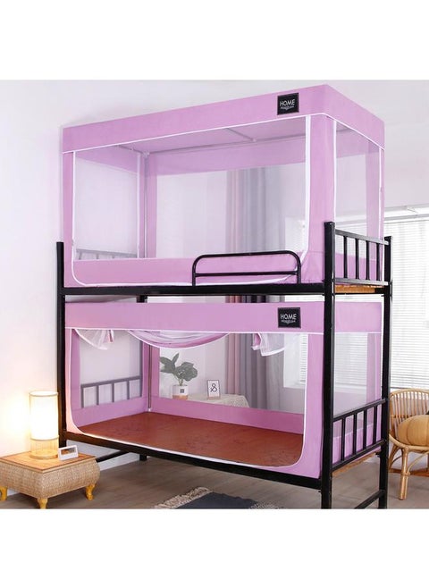 Top And Bottom Bunk Of College Student Dormitory Single Iron Frame Bed Mosquito-proof And Dust-proof Top 90cm Bracket Seat Bed Zipper Bedroom Mosquito Net