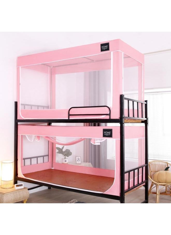 Top And Bottom Bunk Of College Student Dormitory Single Iron Frame Bed Mosquito-proof And Dust-proof Top 90cm Bracket Seat Bed Zipper Bedroom Mosquito Net