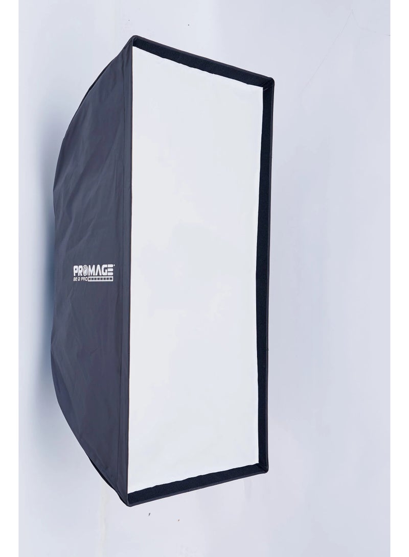 برو ميج سوفت بوكس قابل للطي السريع من PROMAGE موديل PM-QSG47 بمقاس 70×120 سم مع شبكة توجيه – صندوق ناشر ضوء مستطيل، حلقة سرعة Bowens S-Mount، سوفت بوكس محمول للتصوير، أداة تشكيل ضوء الاستوديو، بطانة داخلية عاكسة فضية، تركيب فوري بطريقة المظلة، مناسب لتصوير البورتريه والمنتجات - Image 1
