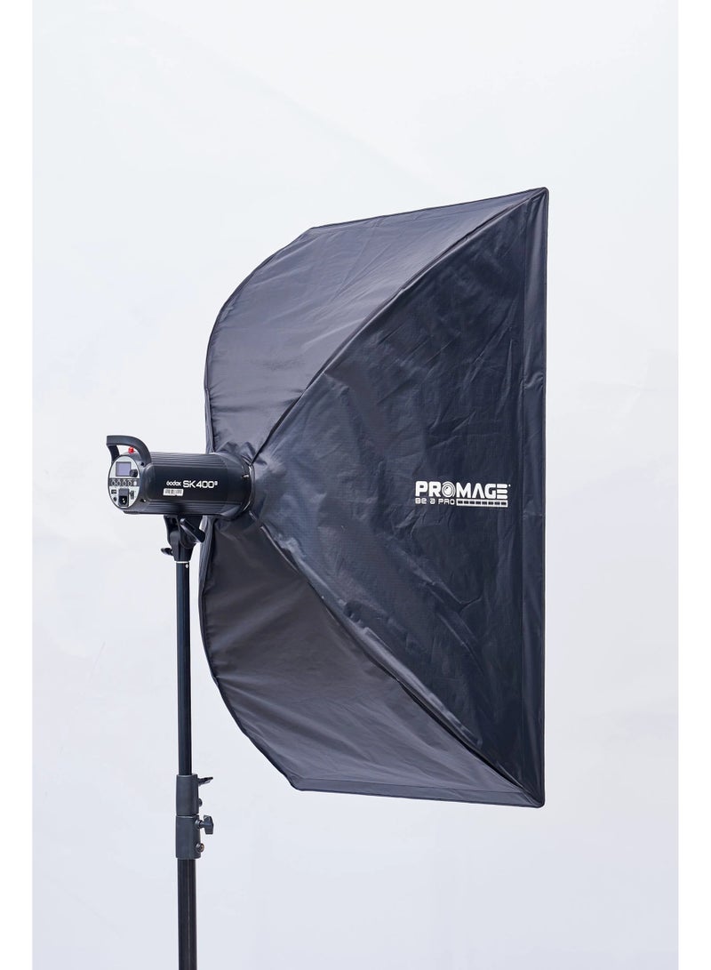 برو ميج سوفت بوكس قابل للطي السريع من PROMAGE موديل PM-QSG47 بمقاس 70×120 سم مع شبكة توجيه – صندوق ناشر ضوء مستطيل، حلقة سرعة Bowens S-Mount، سوفت بوكس محمول للتصوير، أداة تشكيل ضوء الاستوديو، بطانة داخلية عاكسة فضية، تركيب فوري بطريقة المظلة، مناسب لتصوير البورتريه والمنتجات - Image 2