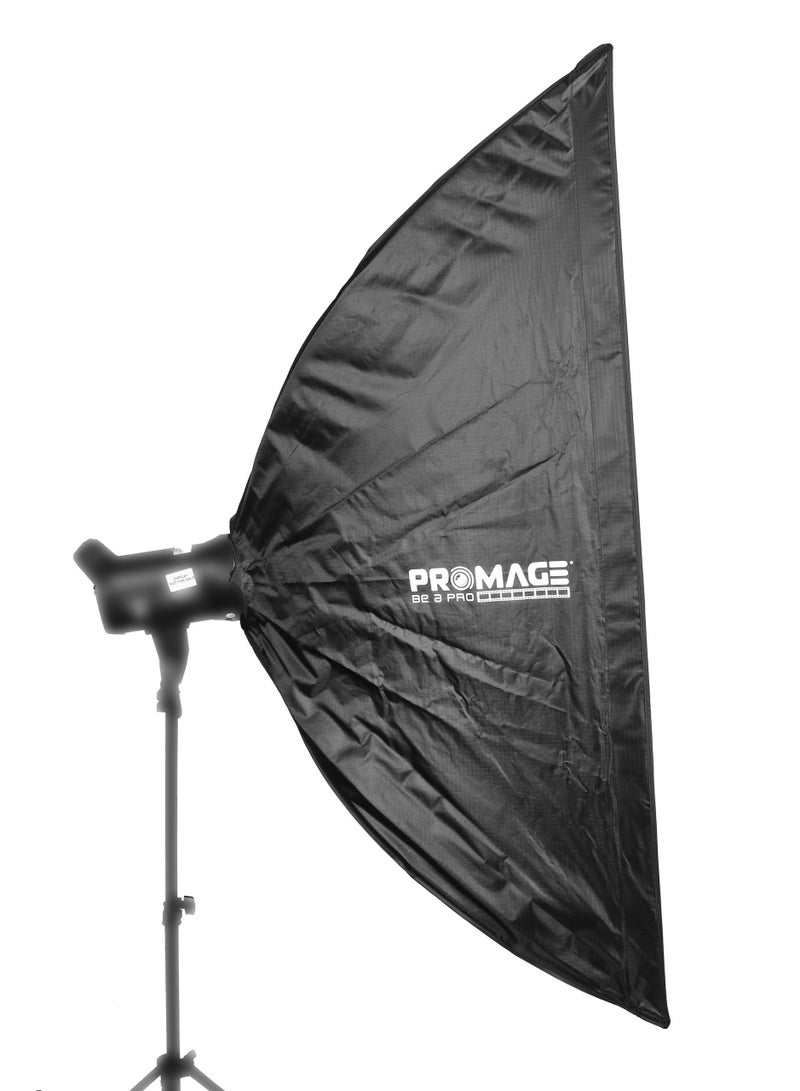 برو ميج سوفت بوكس قابل للطي السريع من PROMAGE موديل PM-QSG47 بمقاس 70×120 سم مع شبكة توجيه – صندوق ناشر ضوء مستطيل، حلقة سرعة Bowens S-Mount، سوفت بوكس محمول للتصوير، أداة تشكيل ضوء الاستوديو، بطانة داخلية عاكسة فضية، تركيب فوري بطريقة المظلة، مناسب لتصوير البورتريه والمنتجات - Image 3
