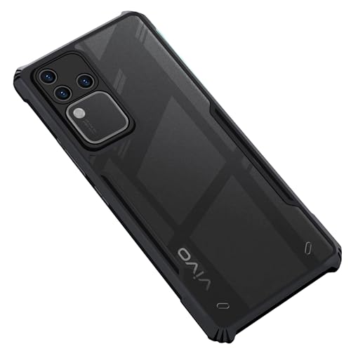 CEDO Backcover for Vivo V30 Pro (5G) | Camera Protection Shockproof Bumper-Edge | Acrylic Crystal Clear 360 Degree Protection TPU+PC | Transparent Eagle Back Case Cover (Black) - Image 1