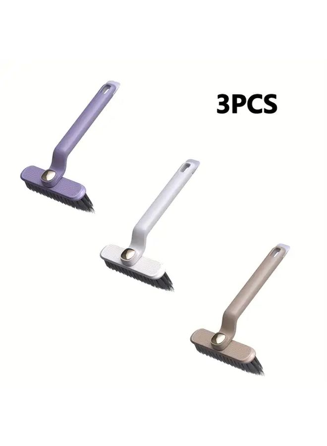 360 Degree Rotating Crevice Brush 3pcs Hard Bristle Scrubber For Tile Grout Dishes And Narrow Spaces - Image 1