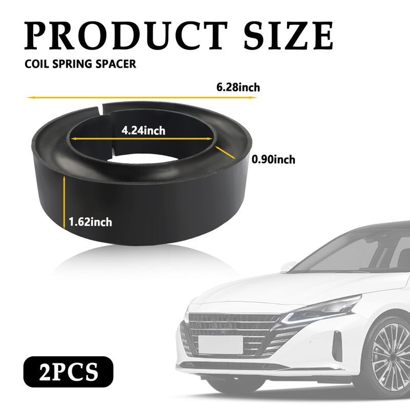 Salior 2PCS Coil Spring Spacer for 5-5.5 Inch Car Enhance Spring Rate,Heavy-Duty Coil Spring Booster of Vibration Damping Thick Rubber Washers,Universal Coil Spring Spacers for Car Accessories - Image 2