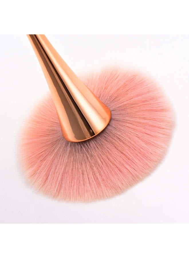 Jutoe Super Large Mineral Powder Brush, Bronzer Kabuki Makeup Brush, Soft Fluffy Foundation Brush, Professional Powder Brush and Blush Brush for Daily Makeup (Grade colour) - Image 2