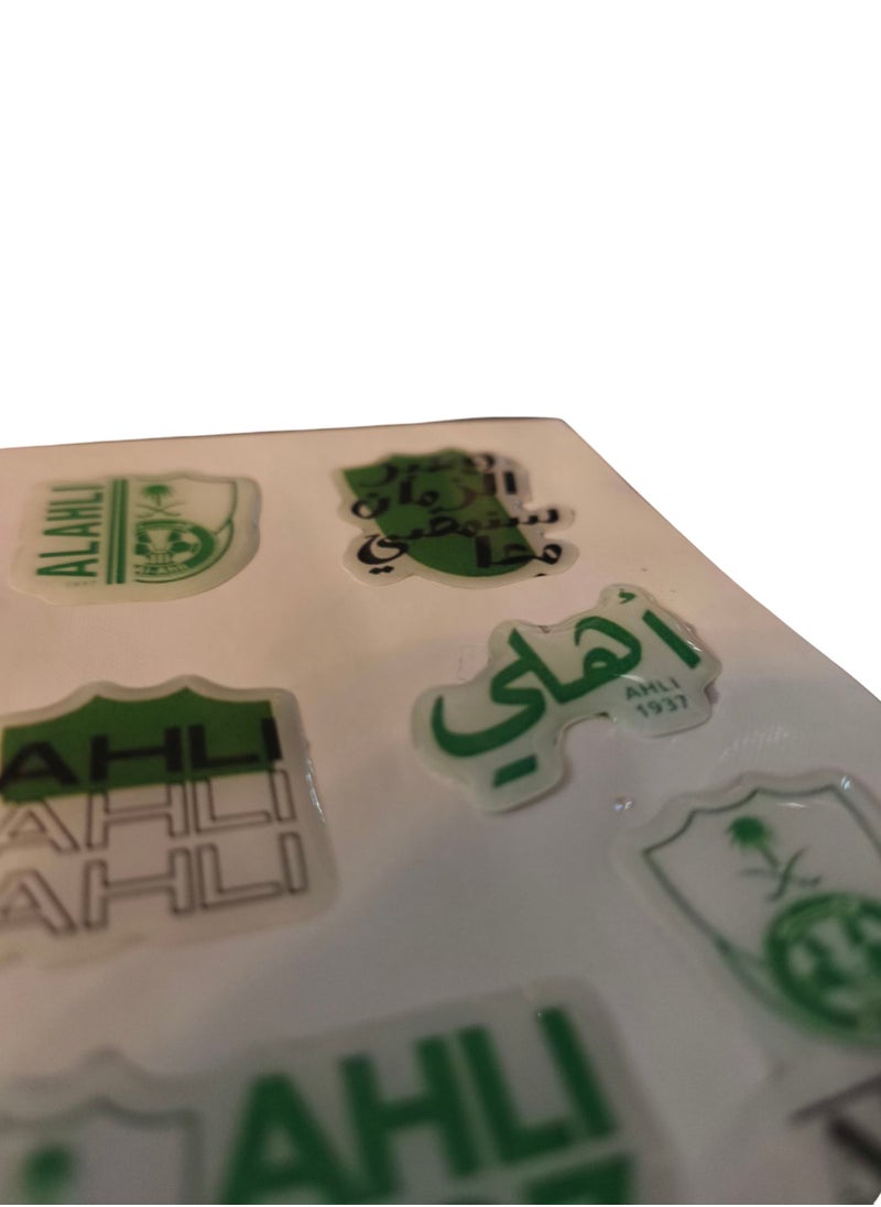 Generic 6 Pieces of 3D Stickers of Ahli Club Footbal Team Supporters for Mobile Phone or Other Smooth Surfaces  - Image 3