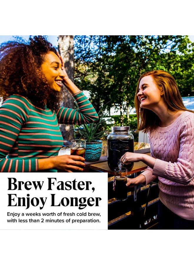 Willow & Everett Cold Brew Coffee Maker - 1 Gallon Iced Tea & Coffee Cold Brew Maker - Glass Pitcher w/Stainless Steel Spout and Removable Filter - Image 1