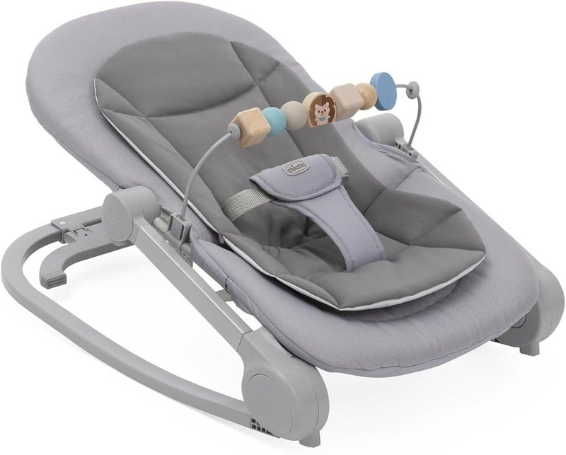 Chicco Magic Bouncer 2-in-1: Baby Bouncer and First Sitting up to 18 kg, Play Bar with Wooden Elements, Mini Reducer Included, Rocking or Fixed Mode and Reclining Backrest - Image 4