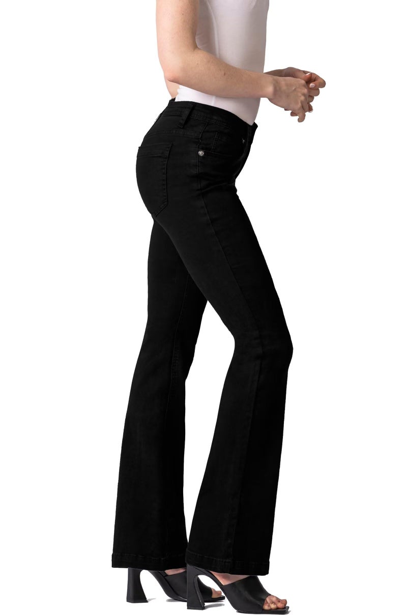 Hybrid & Company Women's Skinny Bootcut Stretch Pant P31703BL Black 11 - Image 3