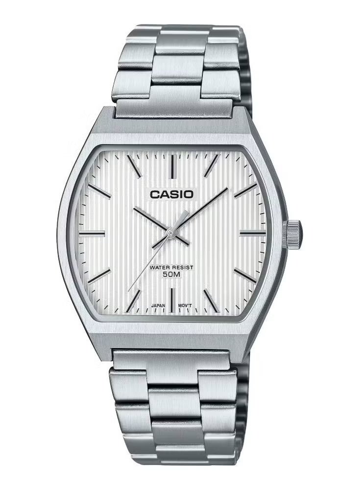 كاسيو ساعة كاسيو للرجال أنالوج كوارتز بمينا أبيض وستانلس ستيل MTP-B140D-7AVDF - Image 1