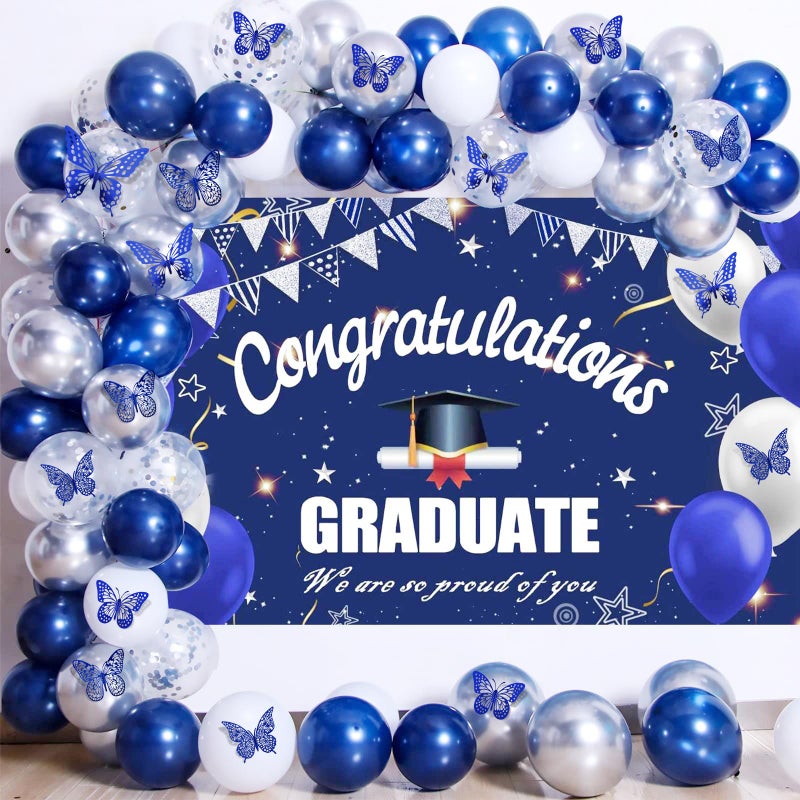 SAOROPEB Butterfly Wall Stickers  48 Pcs 4 Styles 3 Sizes  Metallic Paper  Removable  Navy Blue  Art Deco Decor for Wall - Image 2