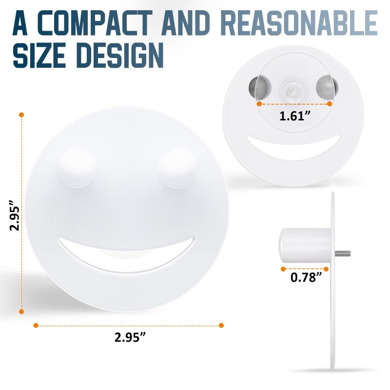 Yoshiky Stainless Steel Smiley Face Sponge Holder, Silver Sink Caddy Organizer Storage with Suction Cup for Kitchen, Kitchen Accessories Decor Scrubber-White - Image 5
