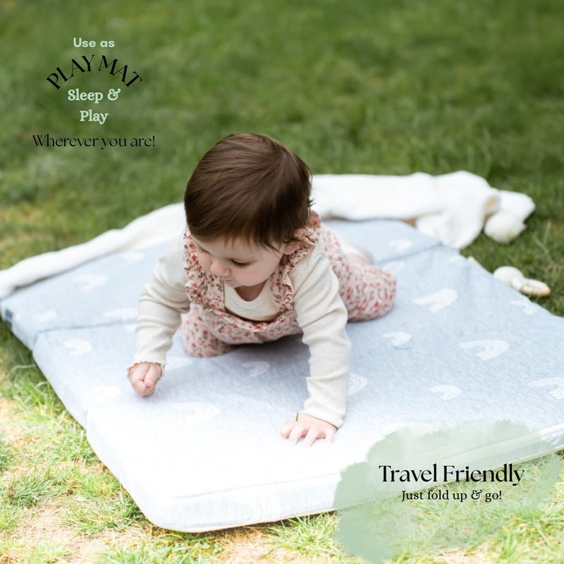BaeBae Goods Pack and Play Mattress Pad for (38"x26"x1.5"), Playpen Pad, Playard Mattress for Pack and Play, Pack N Play Mattress Topper w/2 Waterproof Washable Covers - Image 3