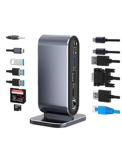 Y&D 12-in-1 USB C Docking Station Hub Dock Laptop Display Universal Port with 4K HDMI Monitor,100W PD,Ethernet,VGA,Audio,SD/TF,USB 3.0 Adapter for Windows Mac Computer  - Image 1