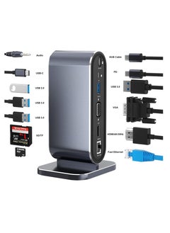 Y&D 12-in-1 USB C Docking Station Hub Dock Laptop Display Universal Port with 4K HDMI Monitor,100W PD,Ethernet,VGA,Audio,SD/TF,USB 3.0 Adapter for Windows Mac Computer  - Image 3