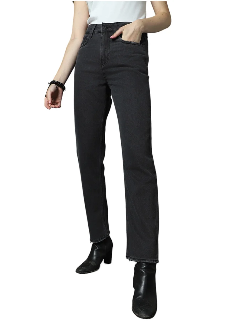 هاي ستار Clean Look High-Rise Straight Fit Jeans for Women