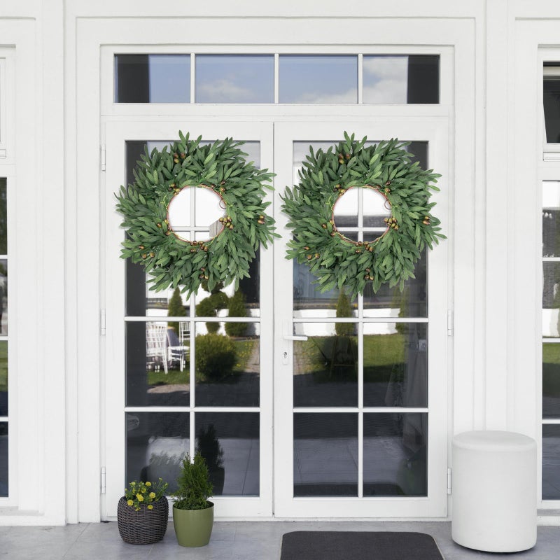 COLORSPEC 23 inch Olive Wreaths for Front Door, Artificial Large Spring Summer All Seasons Year Round Green Olive Branch Wreath for Home Outdoor Indoor Farmhouse Porch Window - Image 4
