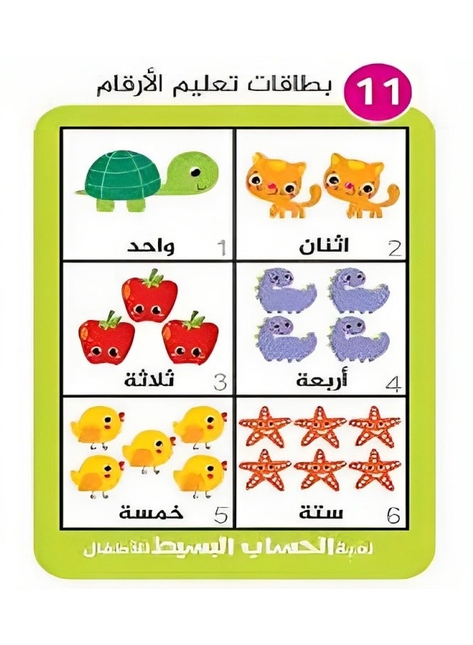 لعبة الحساب البسيط التعليمية تهدف إلى تعليم الأطفال الصغار مبادئ الحساب بطريقة مبسطة وتعليم الأعداد ومدلولها والتعرف على عمليات الجمع والطرح والمقارنة، لعبة تفاعلية متضمنة الأرقام والبطاقات المصورة - Image 3