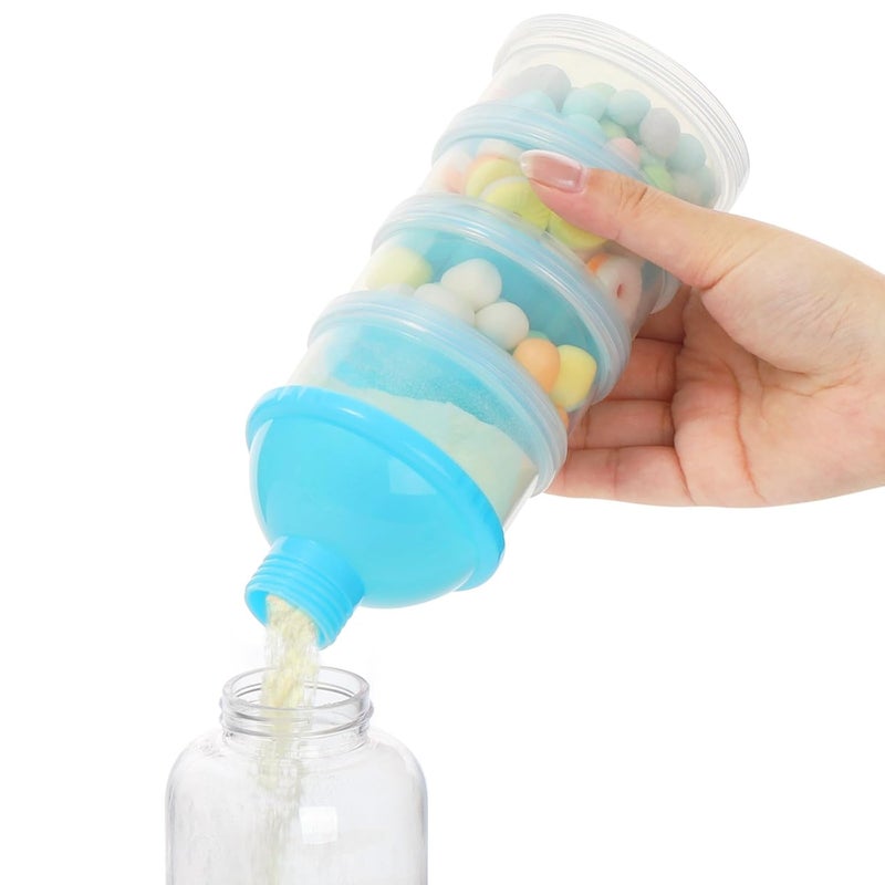 accmor Formula Dispenser On The Go, 4 Compartments Stackable Formula Container for Travel, Baby Milk Powder Kids Snack Container, BPA Free ﻿ - Image 5