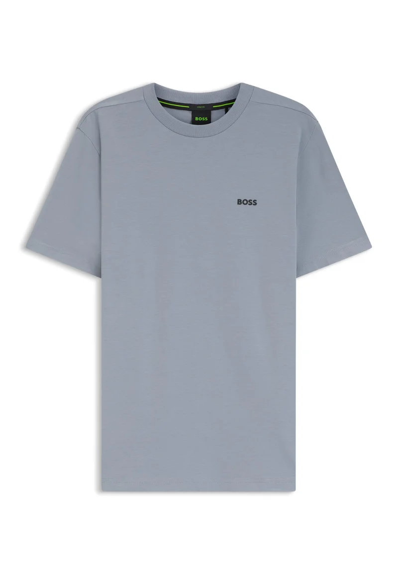 BOSS Dark Grey Stretch-cotton T-shirt with logo detail for Men | Best Price UAE